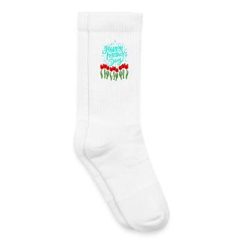 Bright Mother's Day Tulips - Kids Tennis Socks - white - Right