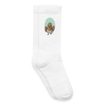 Rotkelchen mit Mütze - Kinder Tennissocken - Weiß - Rechts