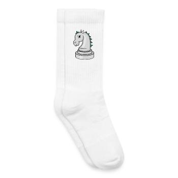 Chess piece: annoyed punk chess horse - Kids Tennis Socks - white - Right