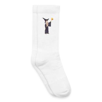 Magician conjures up pizza – Fantasy RPG Design - Kids Tennis Socks - white - Right