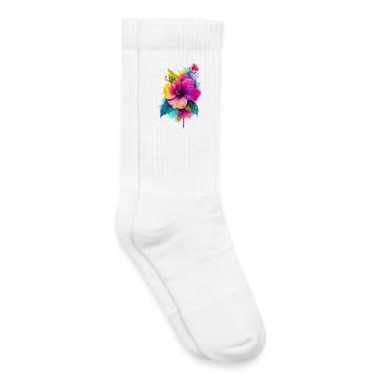 Hibiscus - Kids Tennis Socks - white - Right