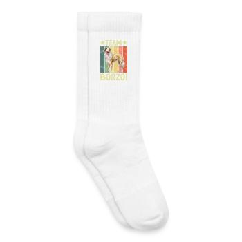 Chien Borzoi - Chaussettes de tennis bio enfant - blanc - Droite