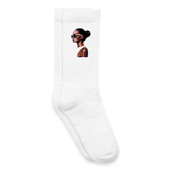 Portrait moderne élégant avec lunettes de soleil - Chaussettes de tennis bio enfant - blanc - Droite