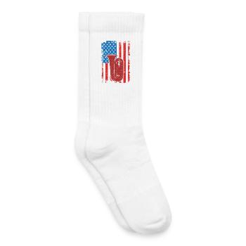 Joueur de tuba U.S. Flag - Chaussettes de tennis bio enfant - blanc - Droite
