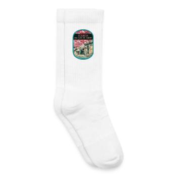 Rue Artistique Luis de Camoes, Águeda - Chaussettes de tennis bio enfant - blanc - Droite