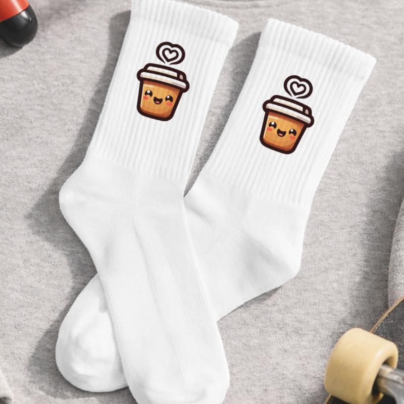 Caffeine Cutie : le joyeux Java Chaussettes de tennis bio enfant