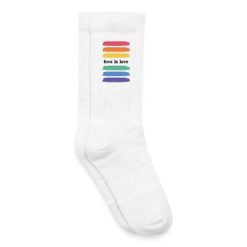 Mois de la fierté LGBT - Love is Love - Chaussettes de tennis bio enfant - blanc - Droite