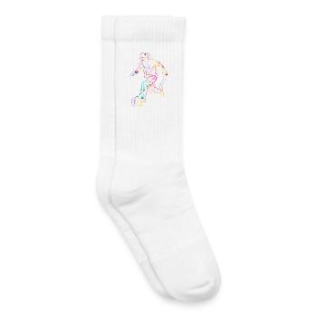 Fußballspieler Line Art - Kinder Tennissocken - Weiß - Rechts