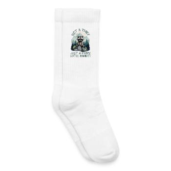 Pas un voleur, juste un petit bandit à fourrure, Raccoon - Chaussettes de tennis bio enfant - blanc - Droite