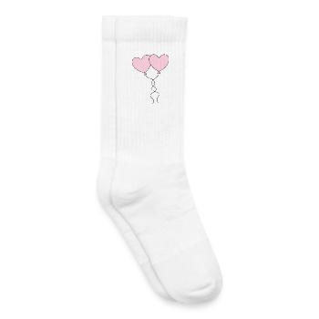 pink heart heart pink gift valentine's day - Kids Tennis Socks - white - Right
