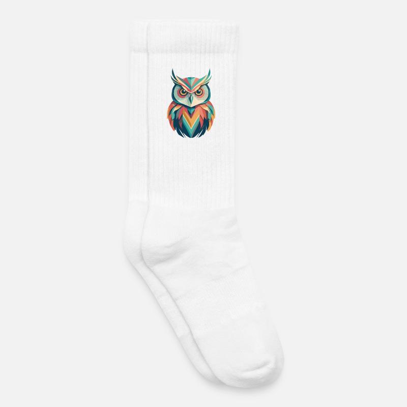 Glänzende Eule - Kinder Tennissocken - Weiß