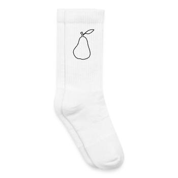 Silhouette Birne Pear Outline - Kids Tennis Socks - white - Right