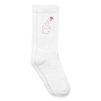 Finger heart k-pop K-drama 2 farben - Kinder Tennissocken - Weiß - Rechts