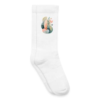 Pastell Abstrakte Flora Komposition - Kinder Tennissocken - Weiß - Rechts