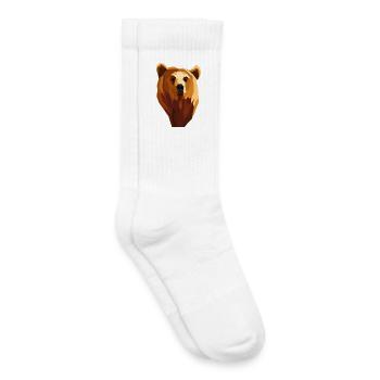Low poly geometric bear - Kids Tennis Socks - white - Right