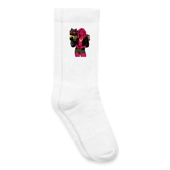Woman with Truck - Kids Tennis Socks - white - Right
