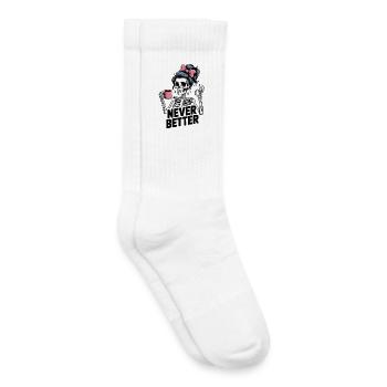 Messy Bun Drinking Coffee For Women Never Better - Kids Tennis Socks - white - Right