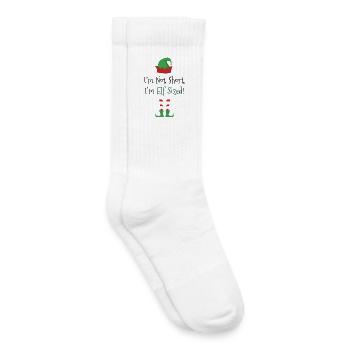 Taille elfe - Conception amusante de dicton de Noël - Chaussettes de tennis bio enfant - blanc - Droite