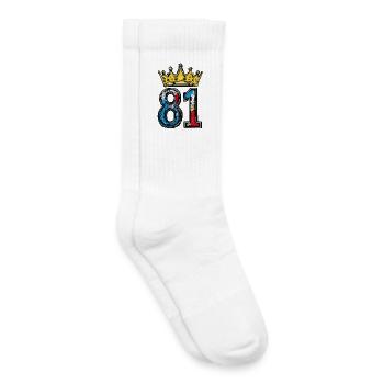 81 Zahl Krone - Kinder Tennissocken - Weiß - Rechts