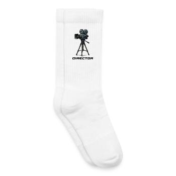 Vintage film camera on tripod - Kids Tennis Socks - white - Right