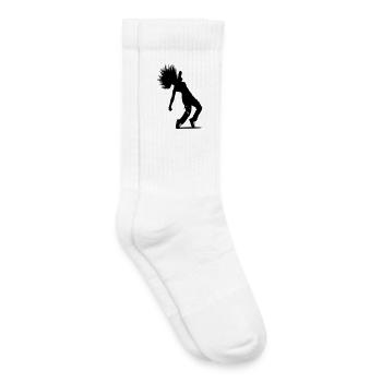 B-Girl Silhouette – Breakdance Power Move - Chaussettes de tennis bio enfant - blanc - Droite