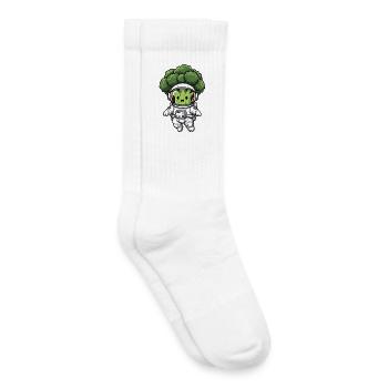 Broccoli Astronaut in Space Spaceship Vegetables - Kids Tennis Socks - white - Right
