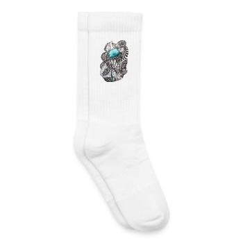 Oceanic Ink Patterns - Kids Tennis Socks - white - Right
