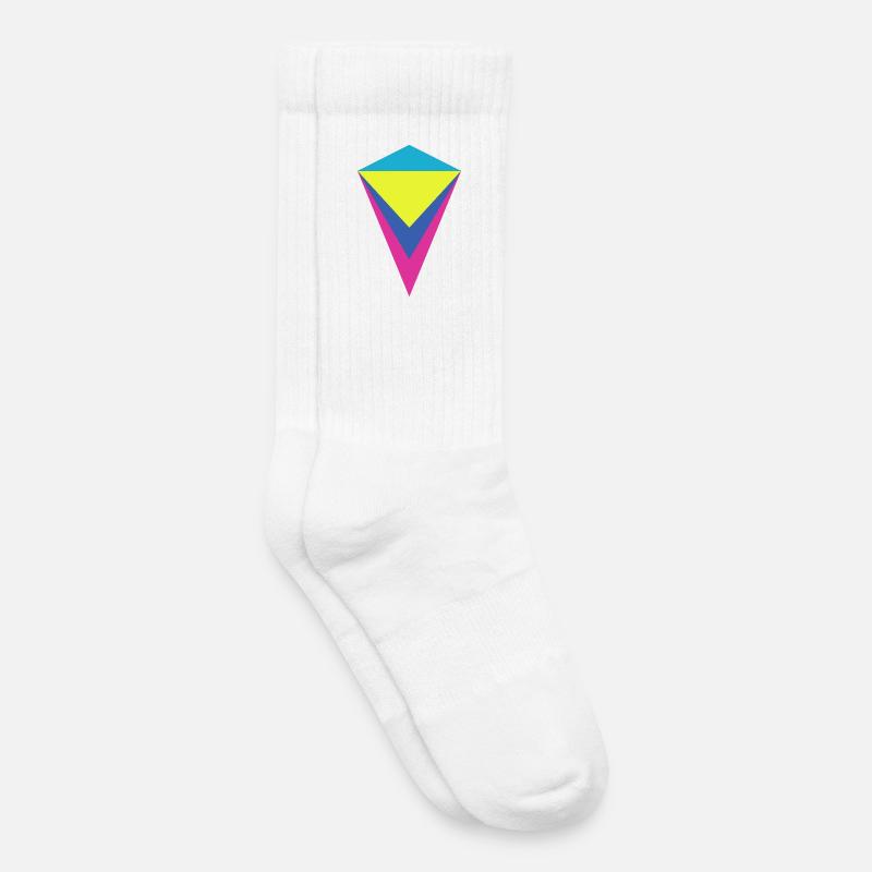 Multi-layered neon diamond - Kids Tennis Socks - white