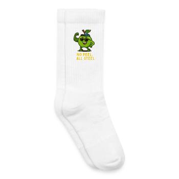 Power Apple Superhero: No Peel All Steel - Kids Tennis Socks - white - Right