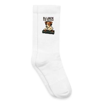 Jack Russell Terrier DJ Turntables Techno Gift - Kids Tennis Socks - white - Right