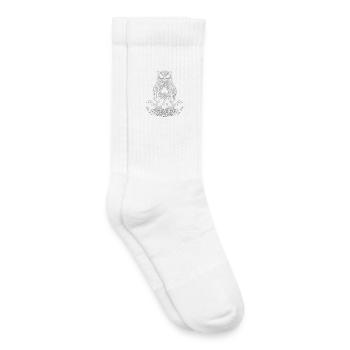 Hibou Imbolc avec Trisquelette et Perce-neige - Chaussettes de tennis bio enfant - blanc - Droite