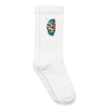 Sunset Waves Kiteboard Portrait - Chaussettes de tennis bio enfant - blanc - Droite