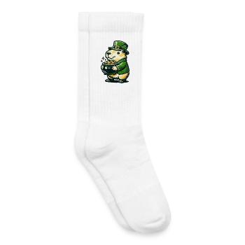 Cadeau du pot en or du lutin chanceux Capybara Drôle - Chaussettes de tennis bio enfant - blanc - Droite