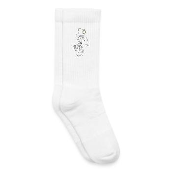 SERBSKI BRAŠKA - courbe de niveau - - Chaussettes de tennis bio enfant - blanc - Droite