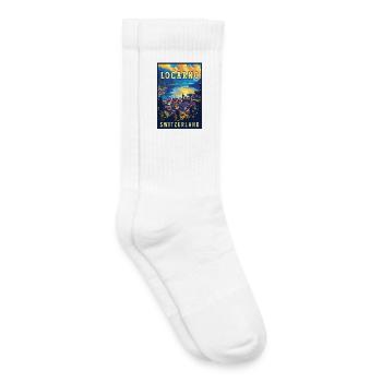 Découvrez la tranquillité à Locarno - Suisse - Chaussettes de tennis bio enfant - blanc - Droite