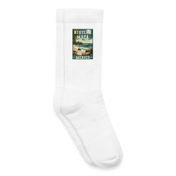 Découvrez le Paradis en Riviera Maya - Mexique - Chaussettes de tennis bio enfant - blanc - Droite