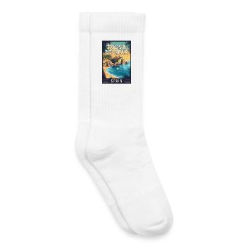 Découvrez la captivante Tossa de Mar en Espagne - Chaussettes de tennis bio enfant - blanc - Droite