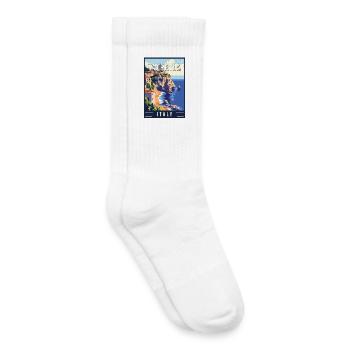 Discover Beauty of Taormina in Italy - Kids Tennis Socks - white - Right