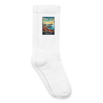 Entdecken Sie das Mittelmeergebiet Dubrovnik in Kroatien - Kinder Tennissocken - Weiß - Rechts