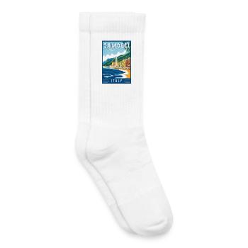 Discover Charming Camogli in Italy - Kids Tennis Socks - white - Right