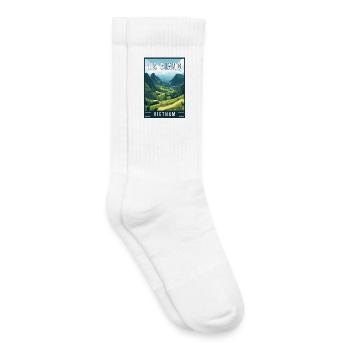 Découvrez les majestueux paysages de Ha Giang au Vietnam - Chaussettes de tennis bio enfant - blanc - Droite
