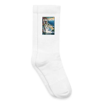 Découvrez la beauté intemporelle de Rhodes en Grèce - Chaussettes de tennis bio enfant - blanc - Droite