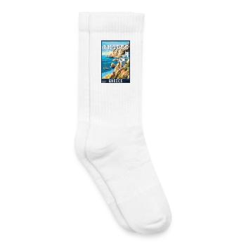 Discover Timeless Beauty of Rhodes in Greece - Kids Tennis Socks - white - Right