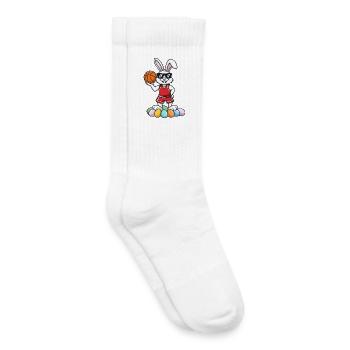  Cooler Basketball Osterhase Mit Sonnenbrille - Kinder Tennissocken - Weiß - Rechts