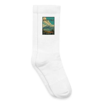 Explorez Volcano Adventure et le mont Etna en Italie - Chaussettes de tennis bio enfant - blanc - Droite