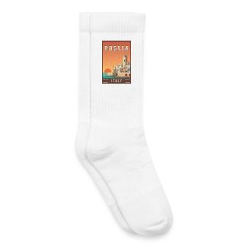 Découvrez le charme du sud des Pouilles en Italie - Chaussettes de tennis bio enfant - blanc - Droite
