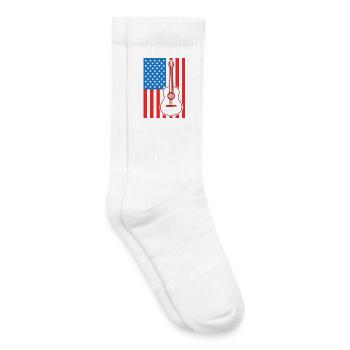 Gitarre USA Flagge - Kinder Tennissocken - Weiß - Rechts