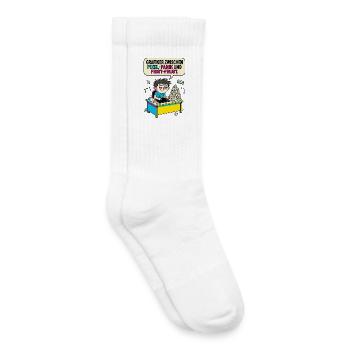 Grafiker Pixel Panik Frust Humor - Kinder Tennissocken - Weiß - Rechts