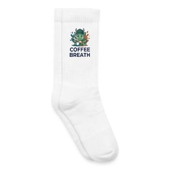 Art de tasse de café Breath Dog Dragon Cute Barista - Chaussettes de tennis bio enfant - blanc - Droite