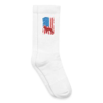 Chien de berger patriotique américain - Chaussettes de tennis bio enfant - blanc - Droite